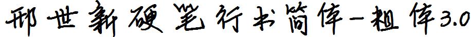 邢世新硬笔行书简体-粗体3.0