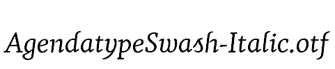 AgendatypeSwash-Italic