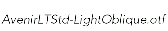 AvenirLTStd-LightOblique