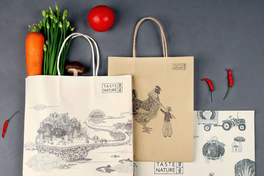 Taste Nature/食良自然食材品牌设计字体设计赏析