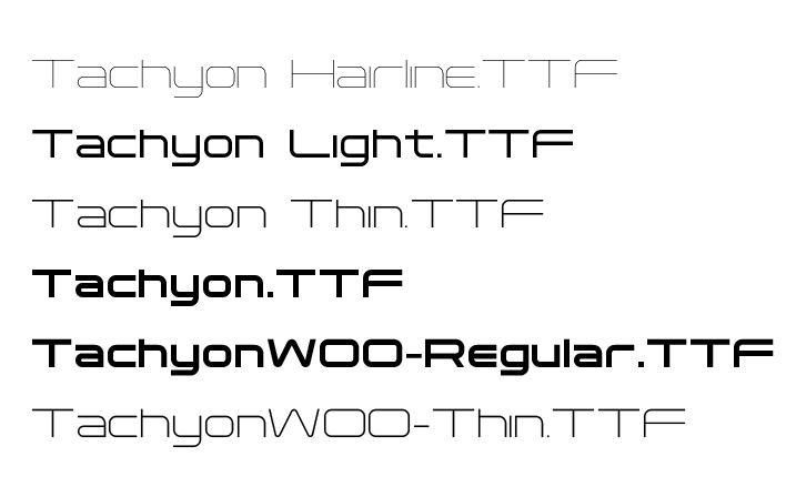 英文字体Tachyon