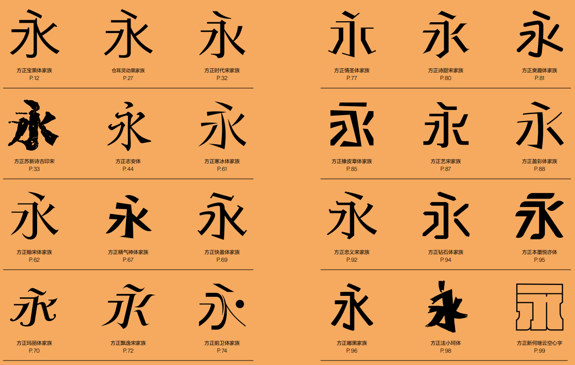 方正字库，字体样张2020年2月份版