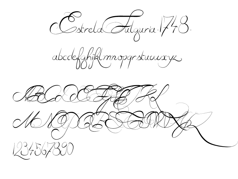英文手写花体字体Estrela Fulguria1748