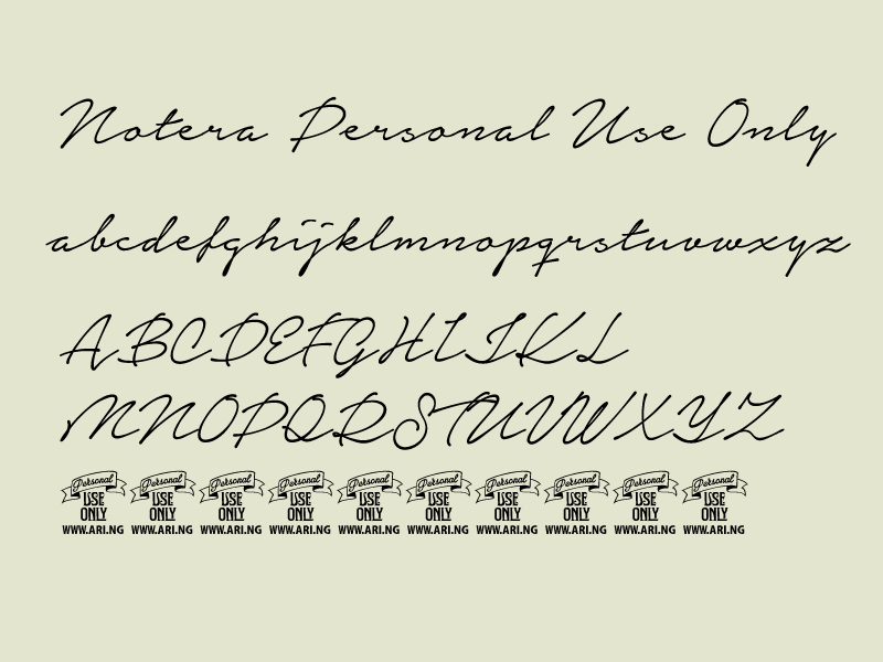 一款手写英文字体Notera Personal Use Only