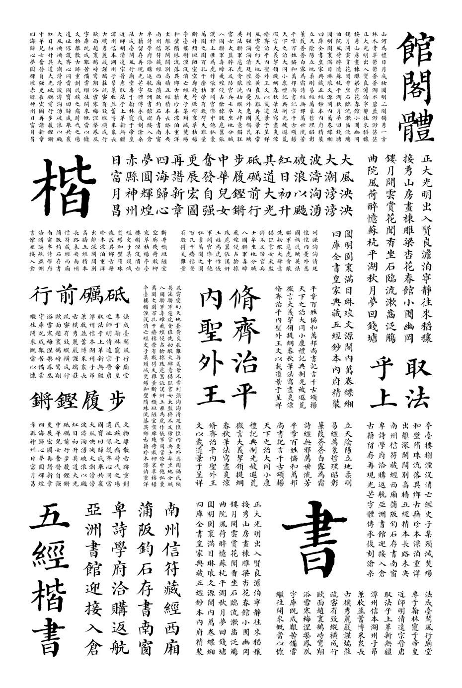 五经楷书西文篇.ttf个人和企业免费使用