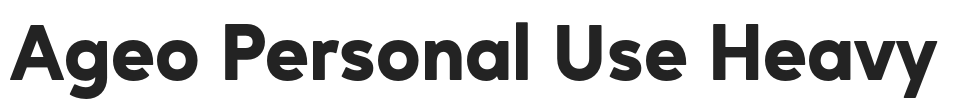 Ageo Personal Use Heavy.otf字体下载