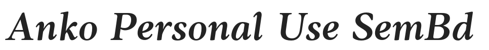 Anko Personal Use SemBd.otf字体下载