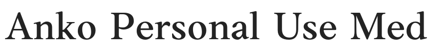 Anko Personal Use Med.otf字体下载