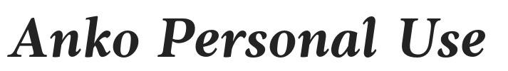 Anko Personal Use.otf字体下载