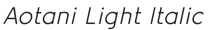 Aotani Light Italic.otf字体下载