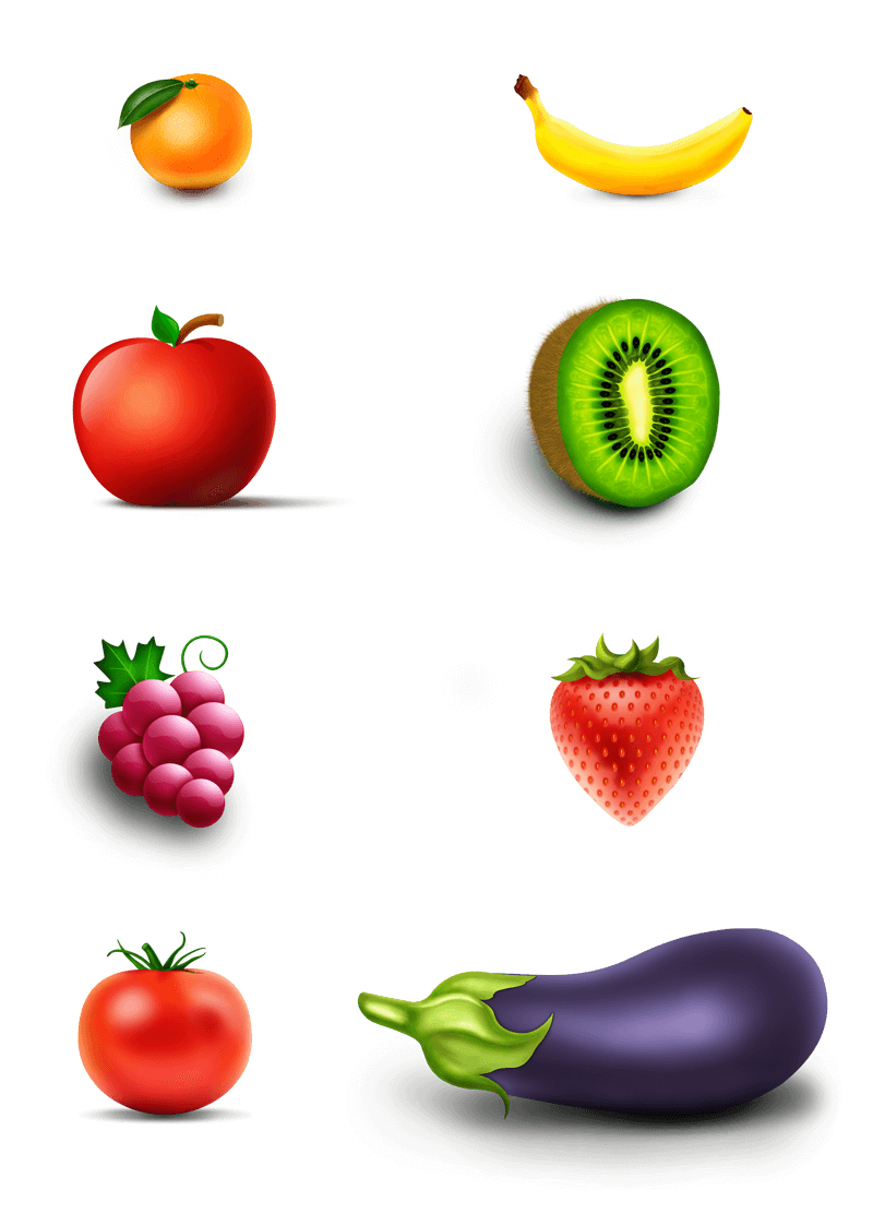 免费商用的一组水果蔬菜图片