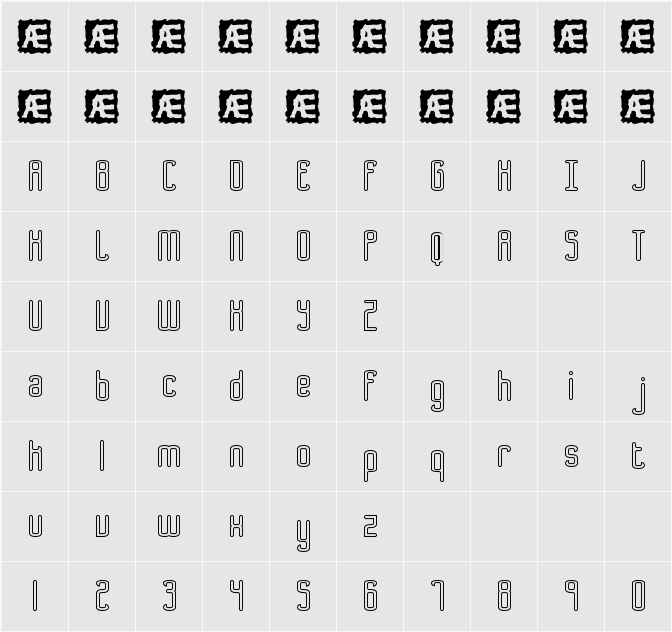 Bend 2 Squares OL1 BRK 字符映射表