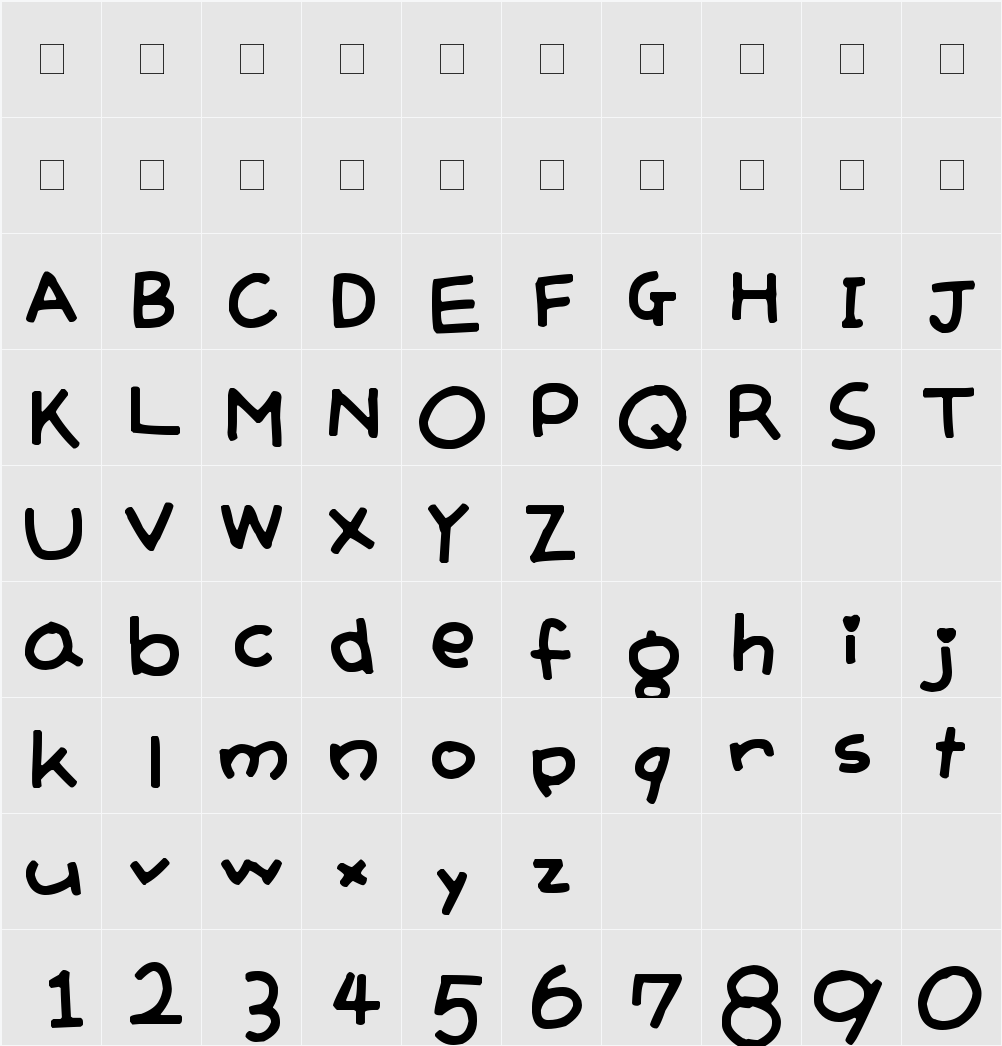 MiniPOPLetters 字符映射表