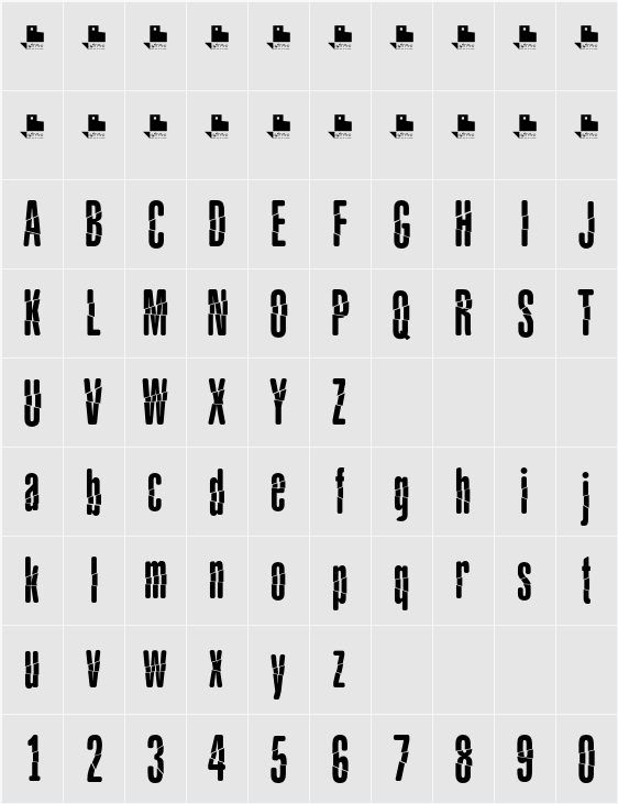 Babalusa Cut 字符映射表