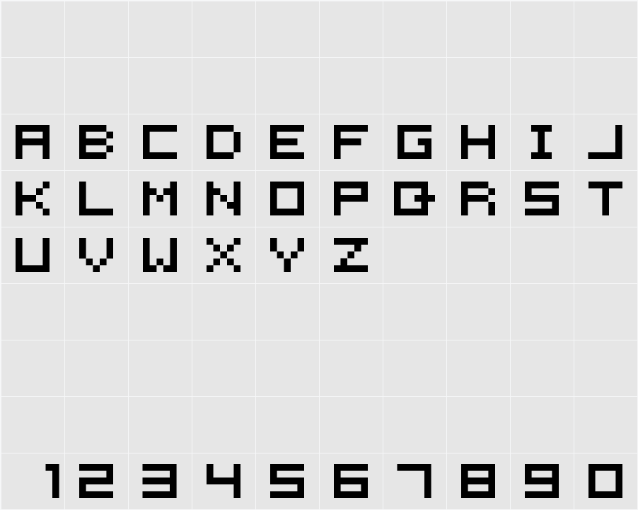 5x5 MT Pixel 字符映射表