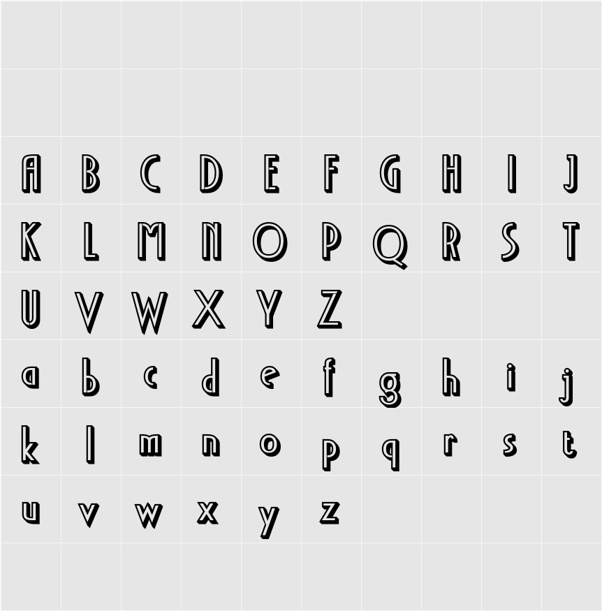 Acello 3D Demo ExtrudeRight 字符映射表