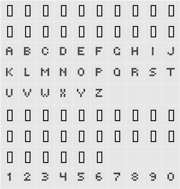 Hovden Stitch 字符映射表