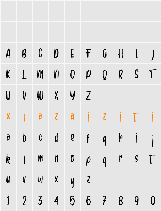 Aerobrush 字符映射表