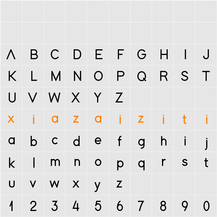 Adam Bold 字符映射表