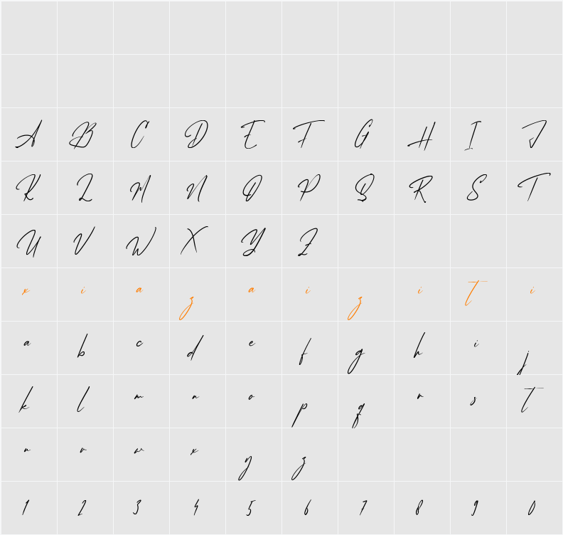 AfikaThuan 字符映射表