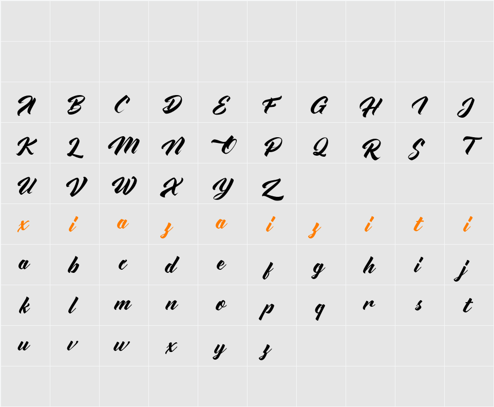 Advectionz FREE 字符映射表