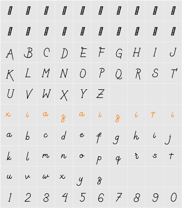 Affriel 字符映射表