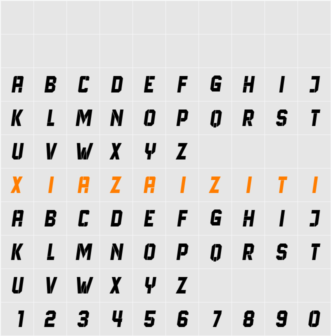 Aerstriko 字符映射表