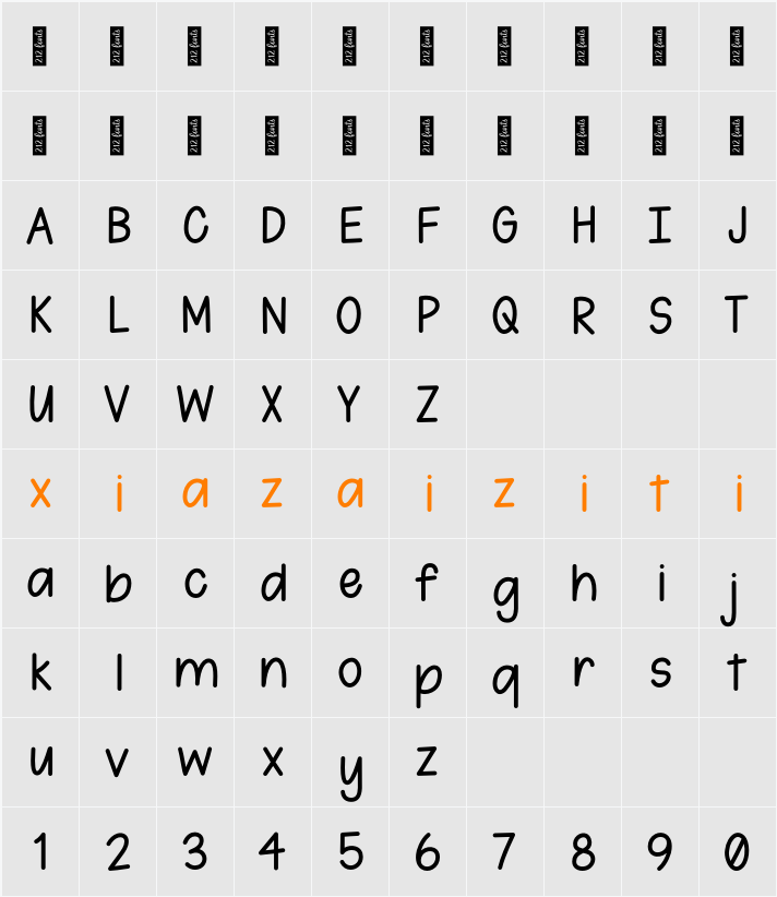 212 Baby Girl 字符映射表