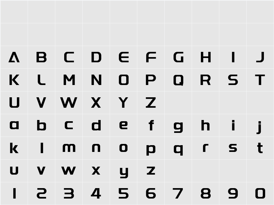 字体圈欣意LOGO体 字符映射表