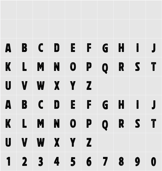 Rushford Printed 字符映射表