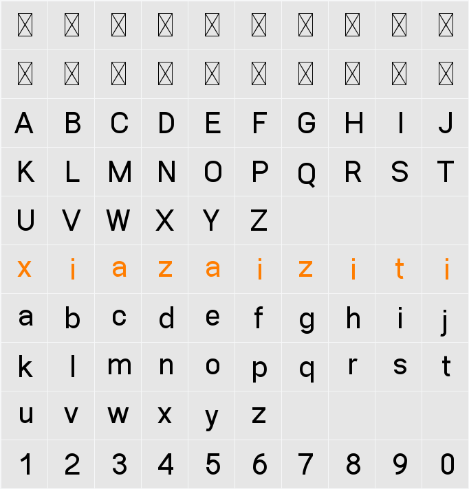 Aftetir 字符映射表