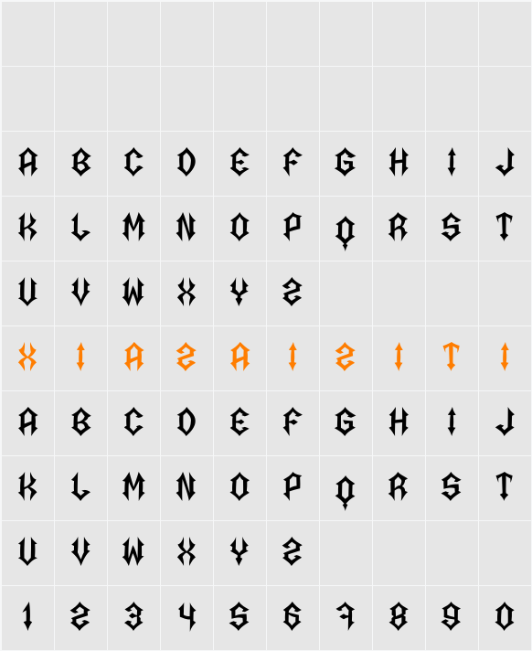 Afterlife 字符映射表