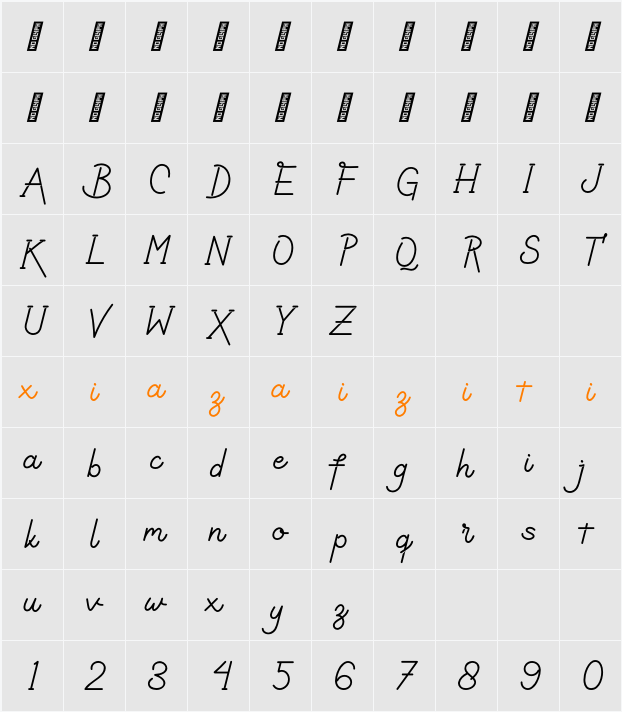 Affriel 字符映射表