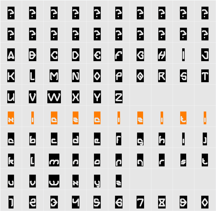 Aero Dynamic-Inverse 字符映射表