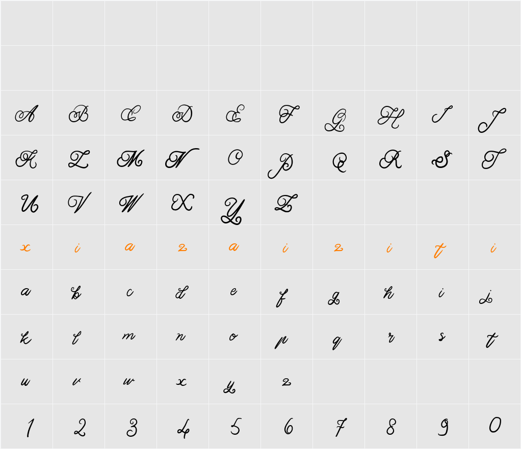 Adelia 字符映射表