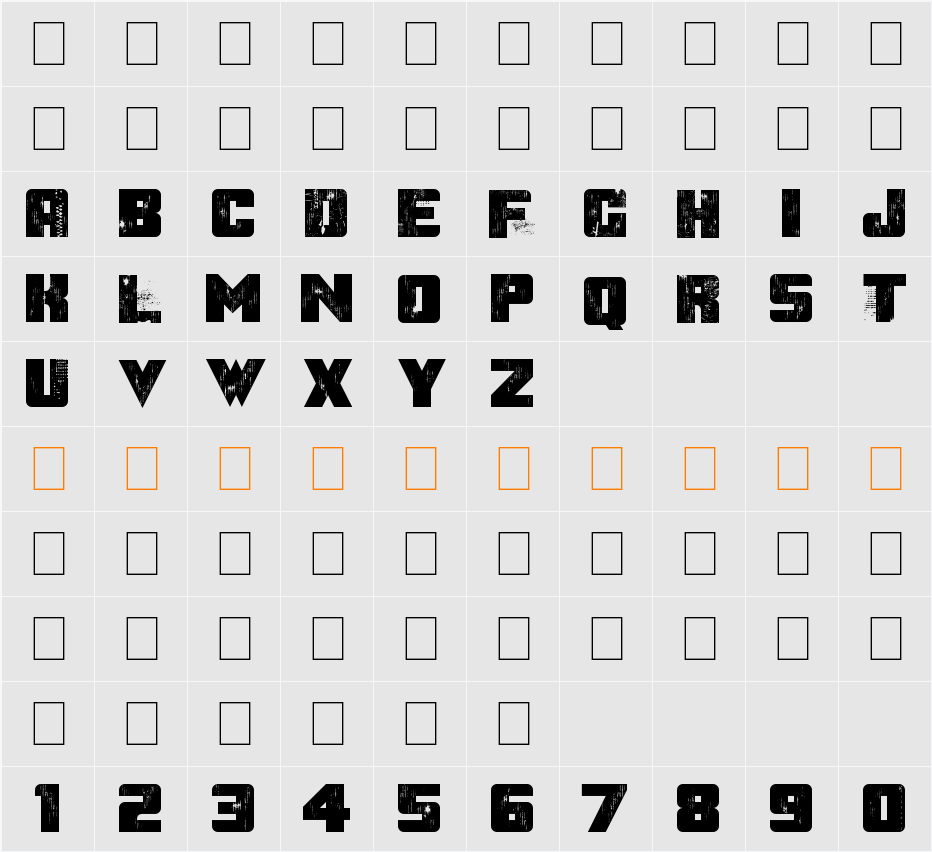 After the Goldrush 字符映射表