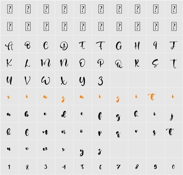 Adam Script 字符映射表