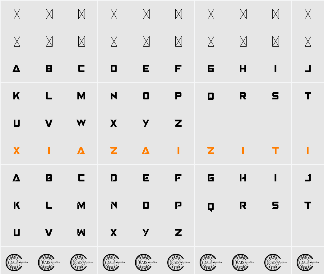 Adventurer Demo 字符映射表
