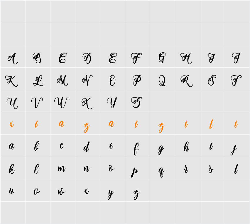 adinda script 字符映射表