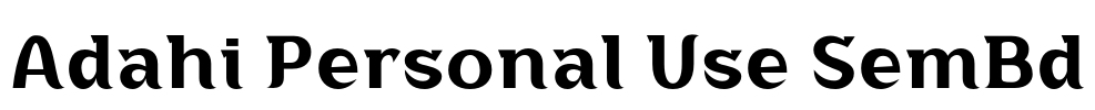Adahi Personal Use SemBd