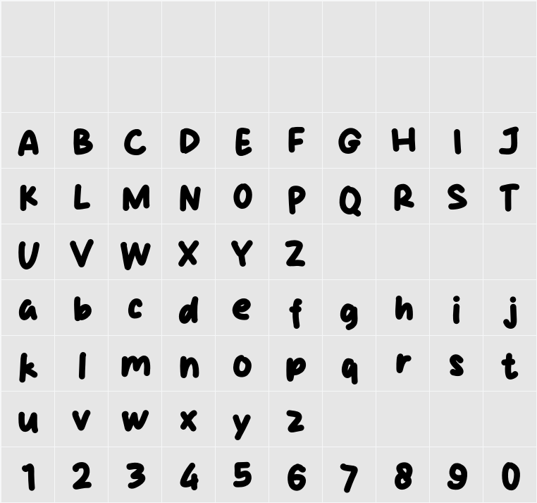 Super Kids 字符映射表