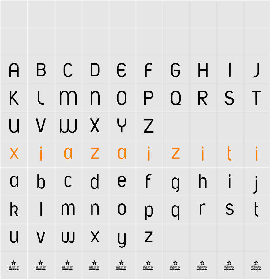 A font LIGHT PERSONAL USE 字符映射表