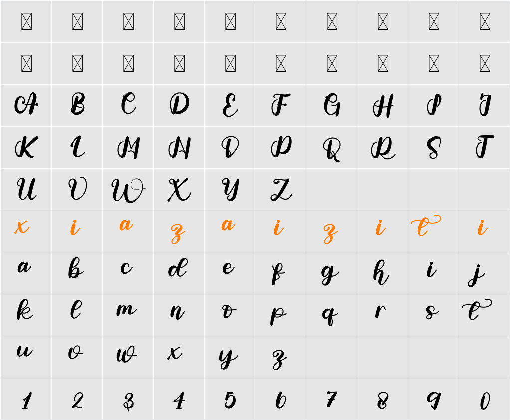 Adelia 字符映射表