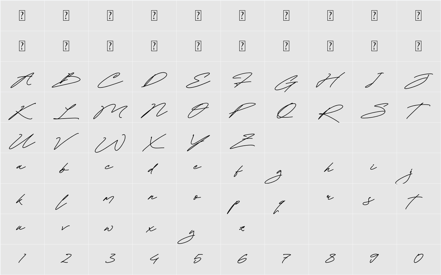 Ratherlafia Forghive 字符映射表