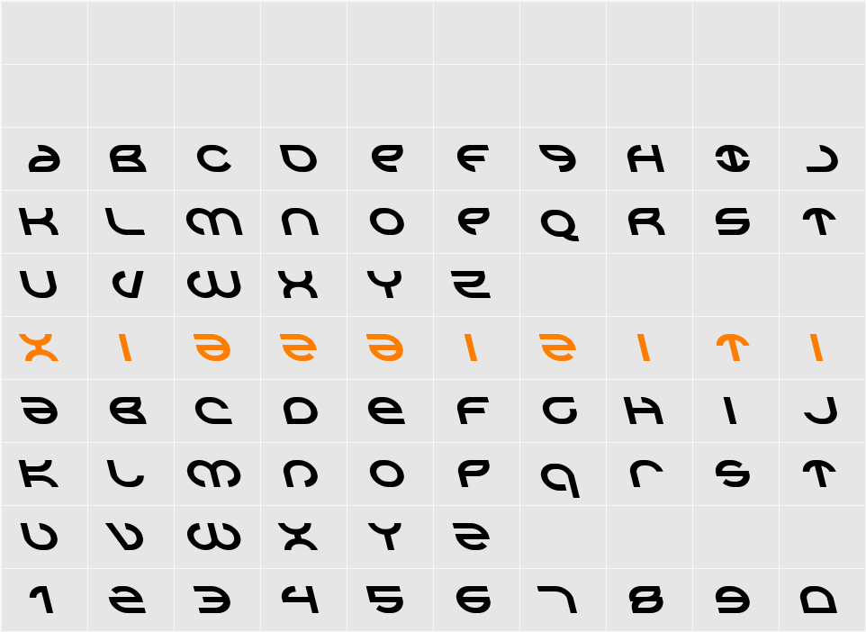 Aetherfox Leftalic 字符映射表