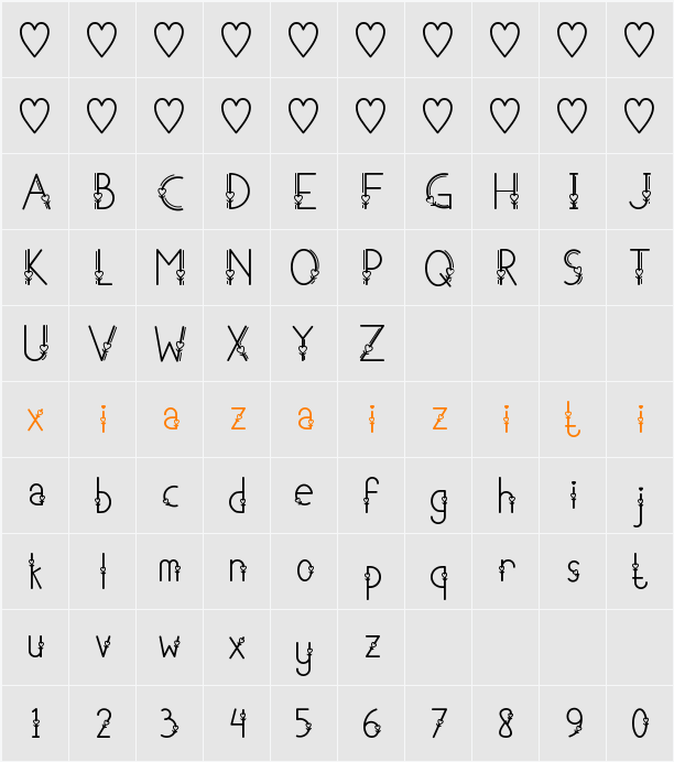 Adzkia 字符映射表