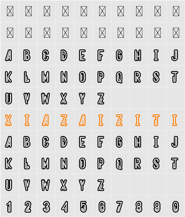 Aeroshodic 字符映射表