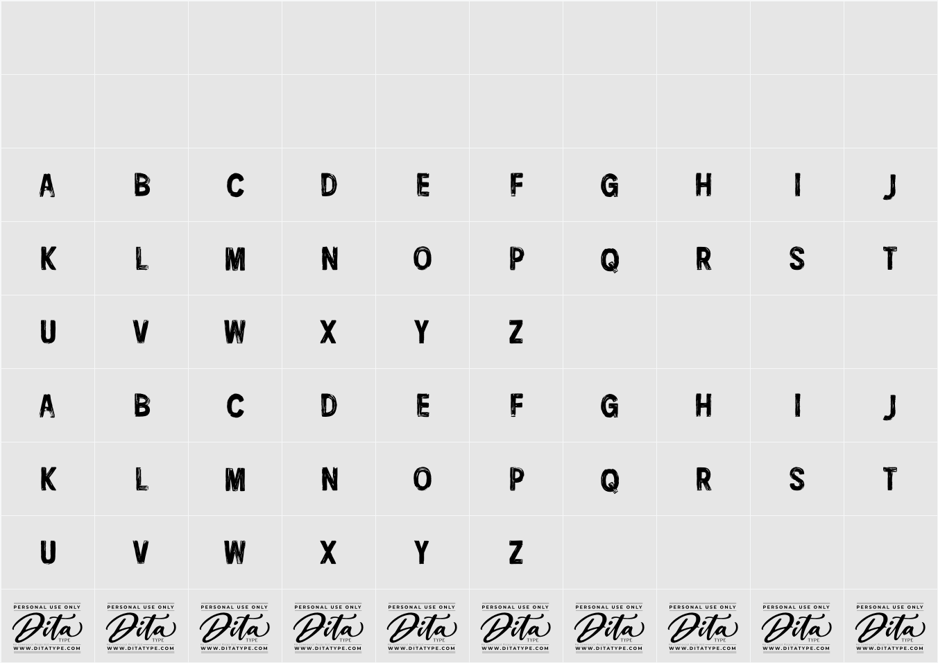 Nextir Brush Personal Use 字符映射表