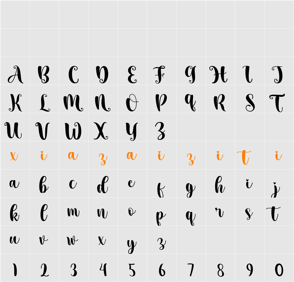 Aesthetic Midnight 字符映射表