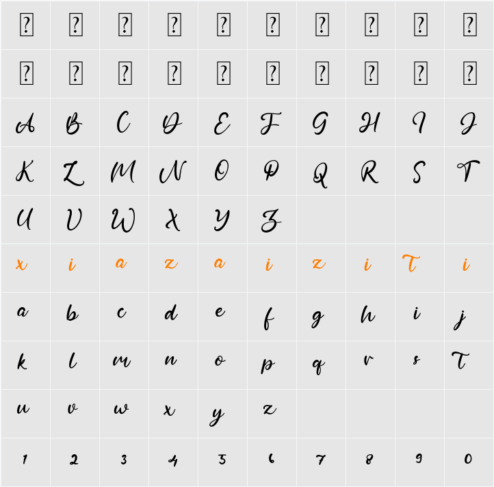 Adellum 字符映射表